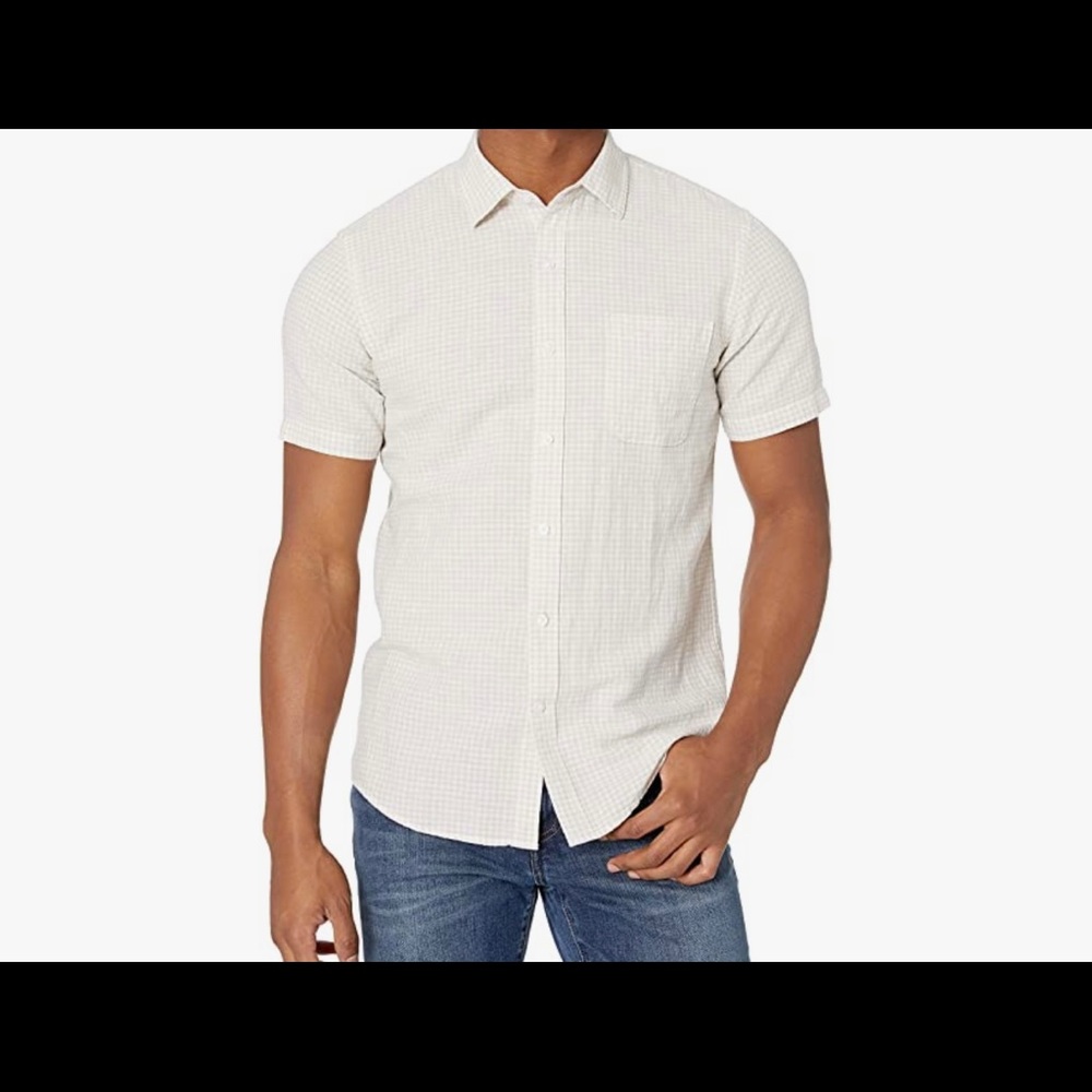 Amazon Essentials Men's Slim-fit Short-Sleeve Linen Shirt